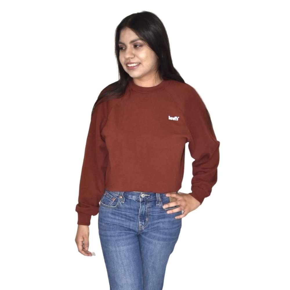 Levi's Brick Color Cropped Sweatshirt